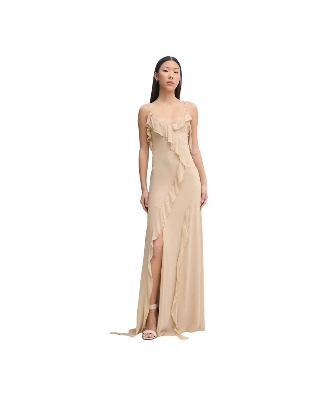 Aniye By Marian Asymmetrische Jurk Met Ruches in het Natural