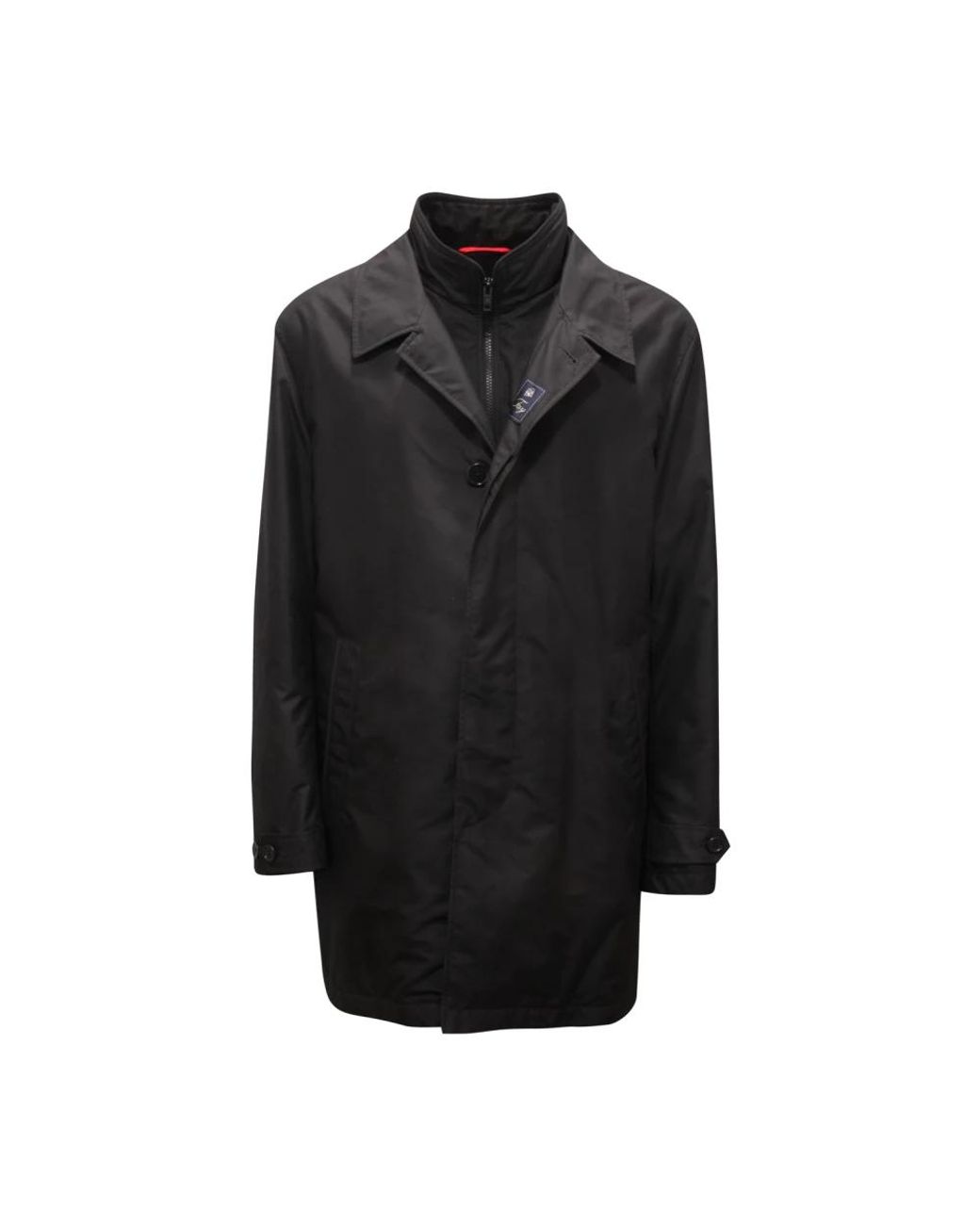Fay Black Single-Breasted Coats for men