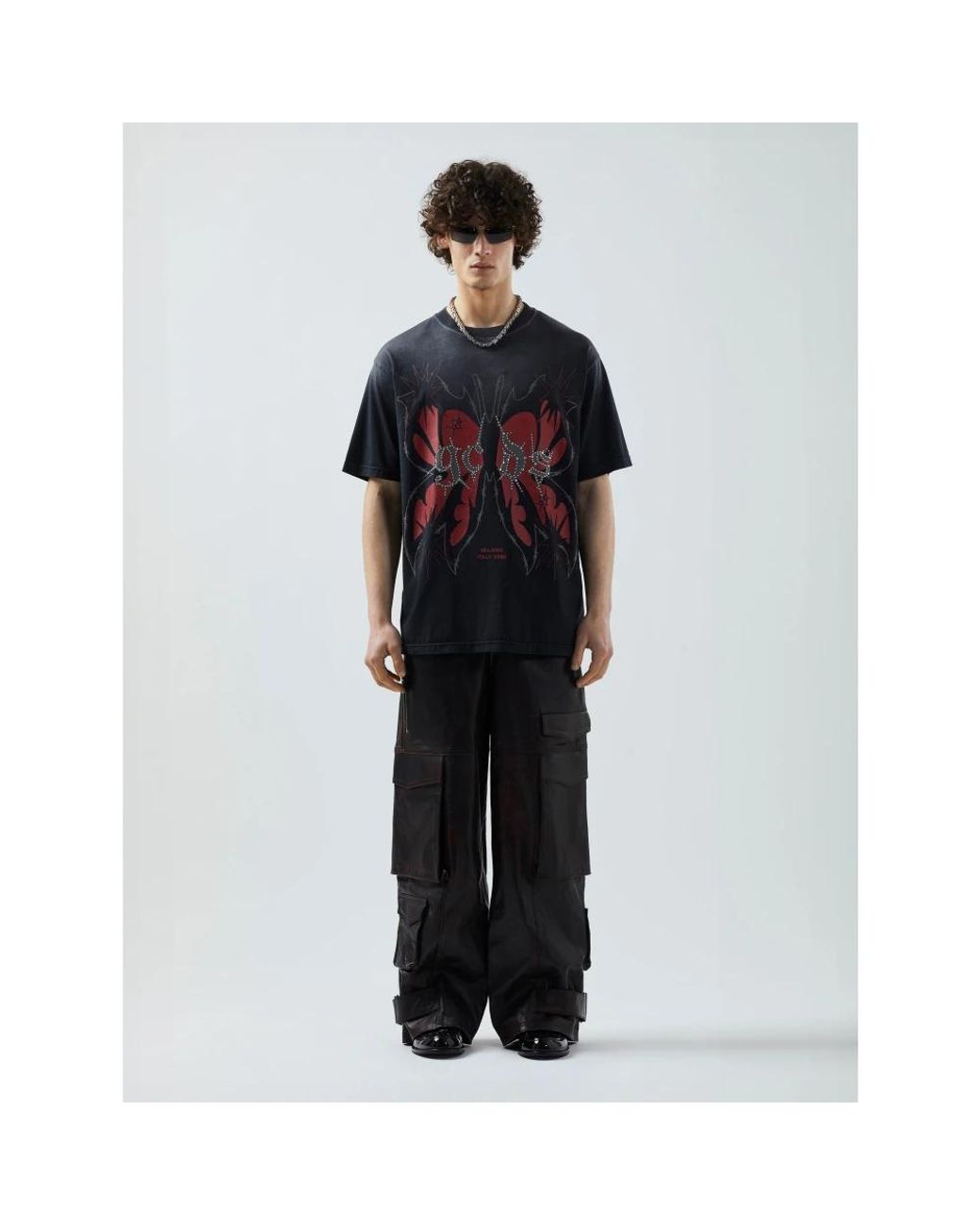 Gcds Black Leather Trousers for men