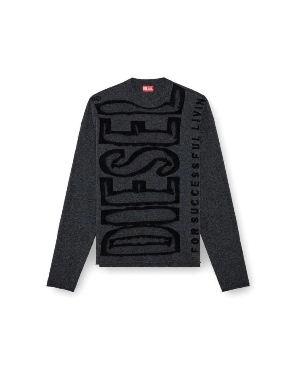 DIESEL Black Round-Neck Knitwear for men