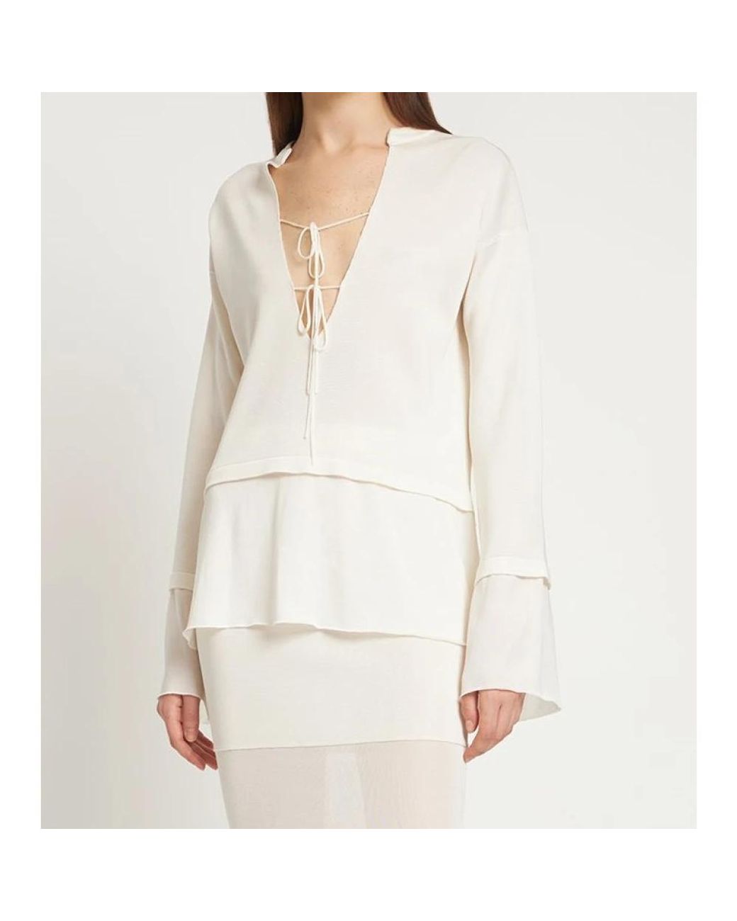 Tom Ford White V-Neck Knitwear