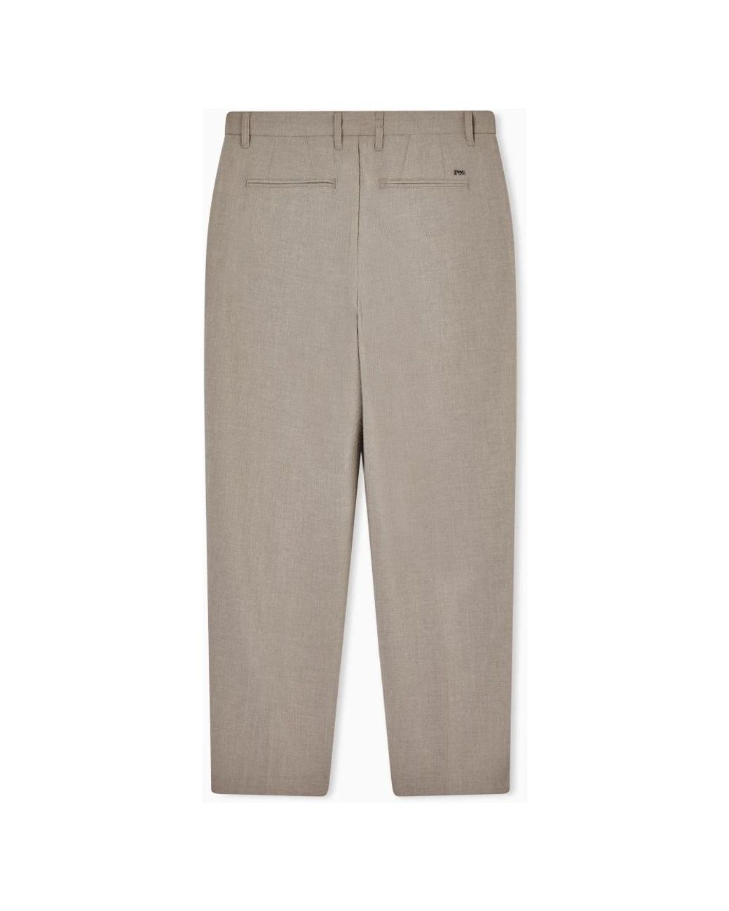 Emporio Armani Natural Straight Trousers for men