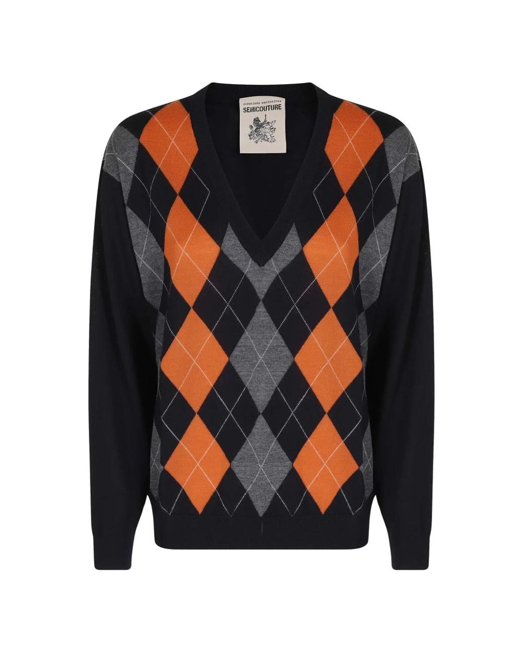 Semicouture Blue V-Neck Knitwear