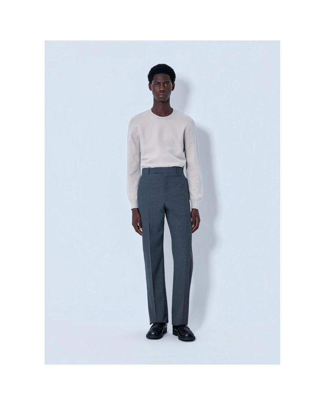 MM6 by Maison Margiela Gray Round-Neck Knitwear for men