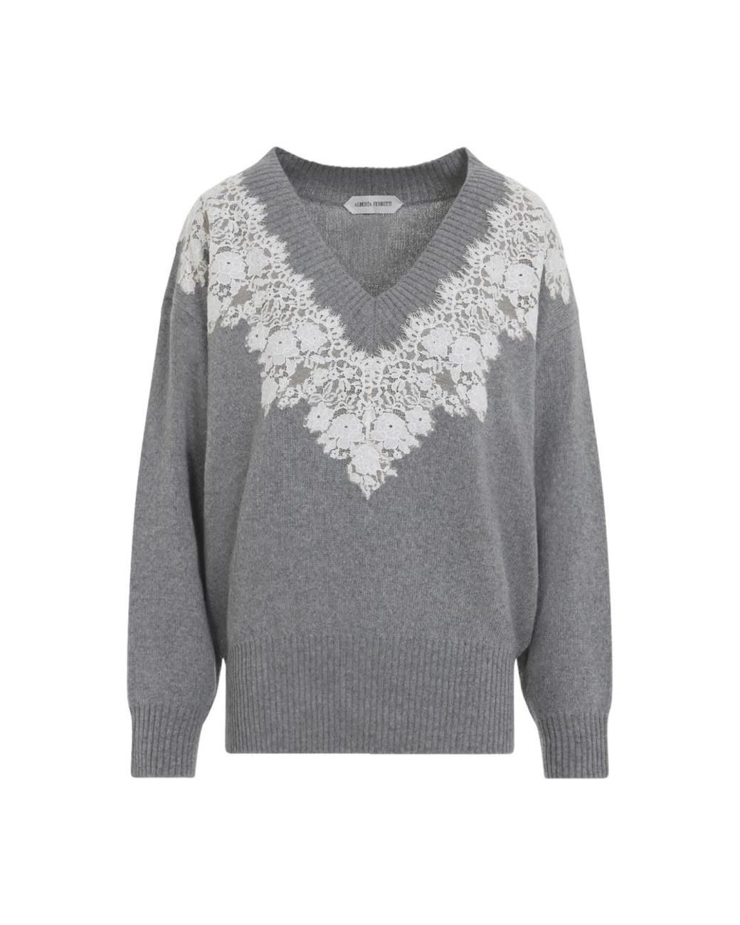 Alberta Ferretti Gray Cashmere Knitwear