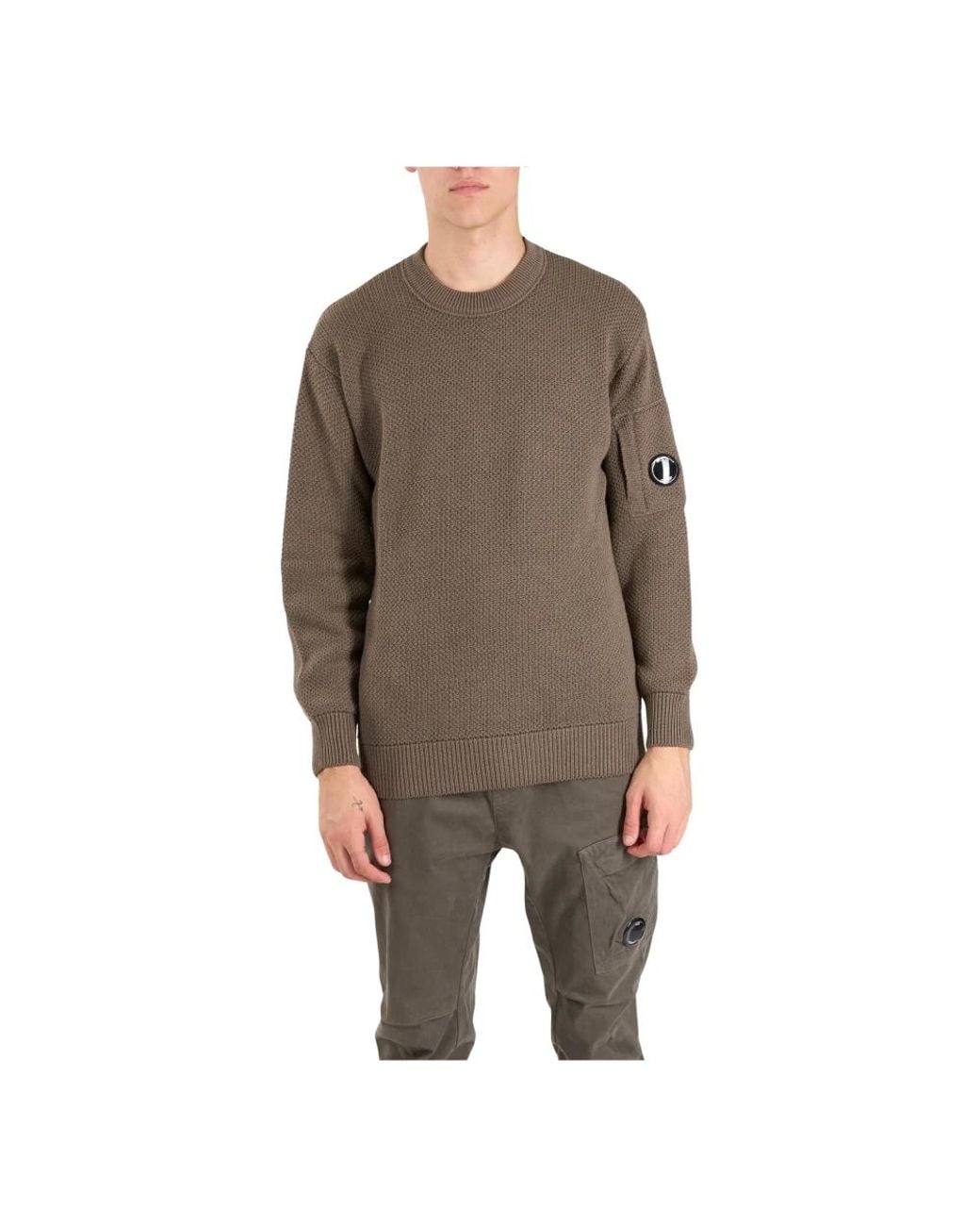 C P Company Brown Round-Neck Knitwear for men