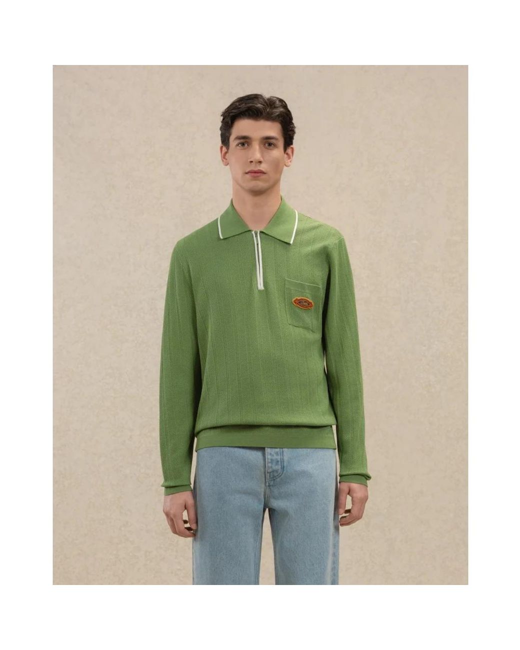 Drole de Monsieur Green Polo Shirts for men