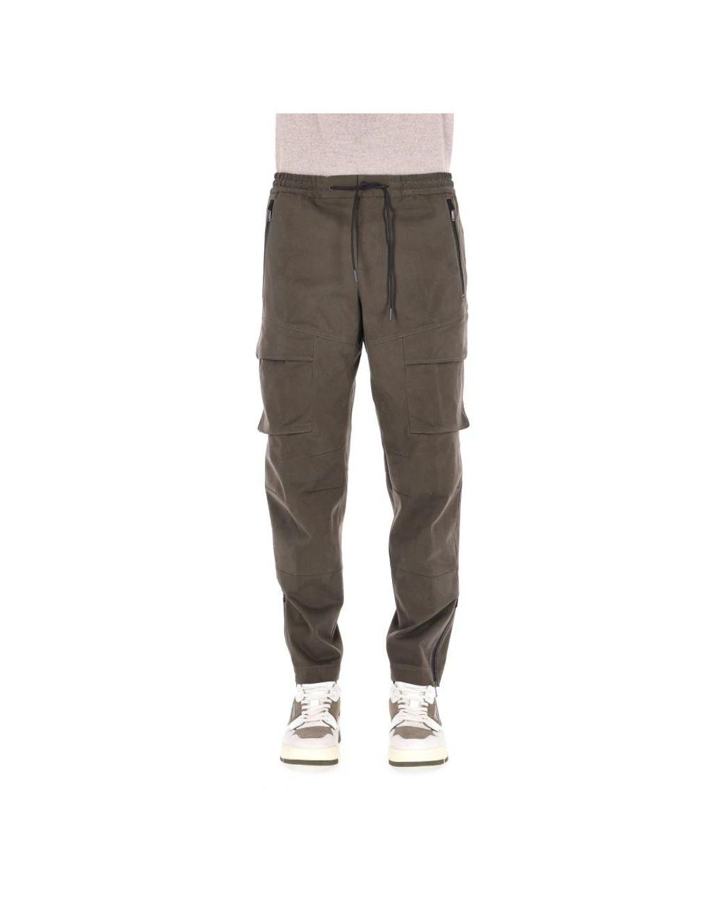 PT Torino Gray Slim-Fit Trousers for men