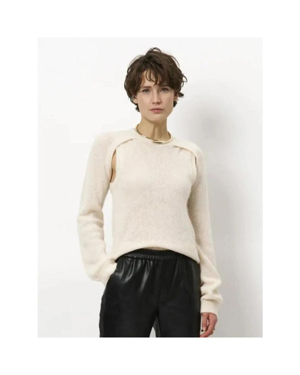 Dante 6 White Round-Neck Knitwear