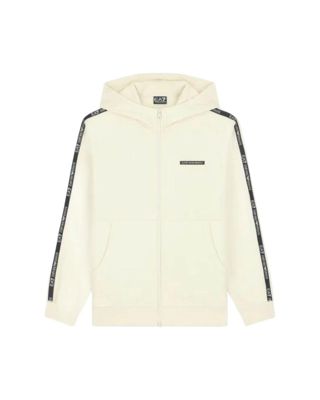EA7 Train Logo Series Zip-Through in Natural für Herren