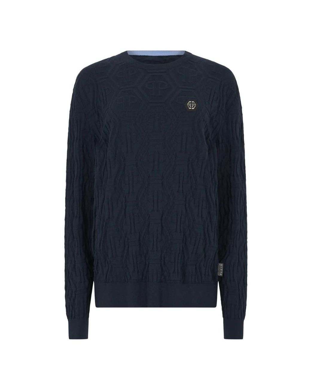 Philipp Plein Blue Round-Neck Knitwear for men