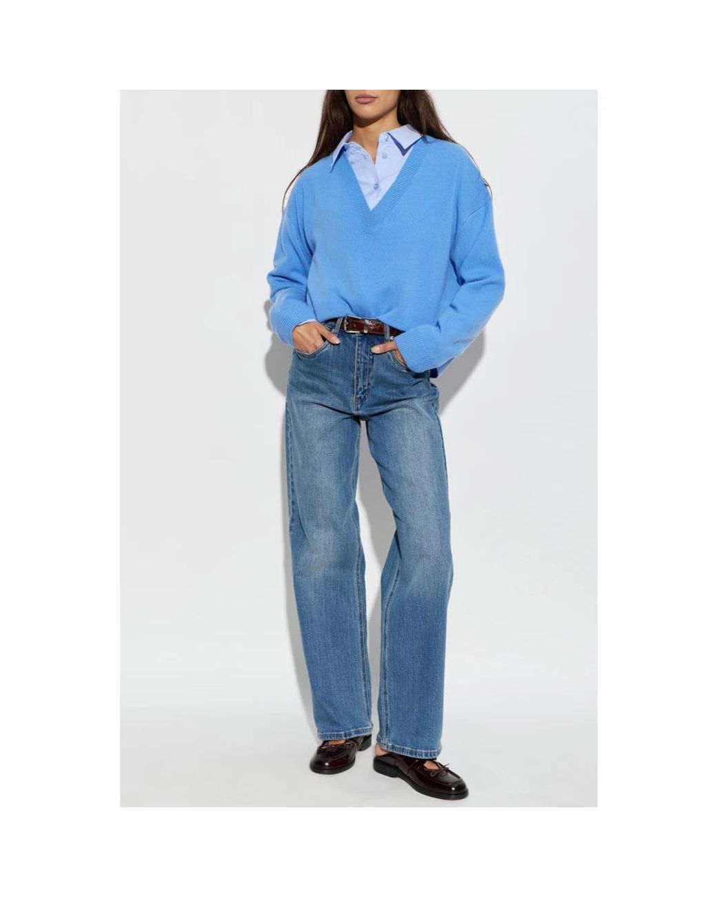Anine Bing Blue Cashmere Knitwear