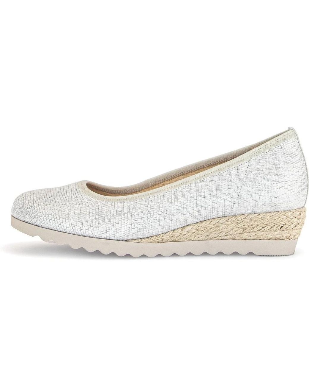 Gabor Schoenen ,Wit ,Leer Elegante Lizard Bianco/Oro Sleehakken in het White