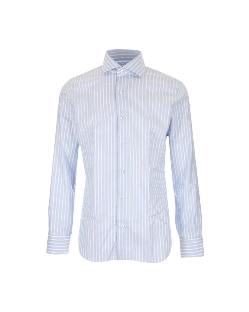 Barba Napoli Blue Formal Shirts for men