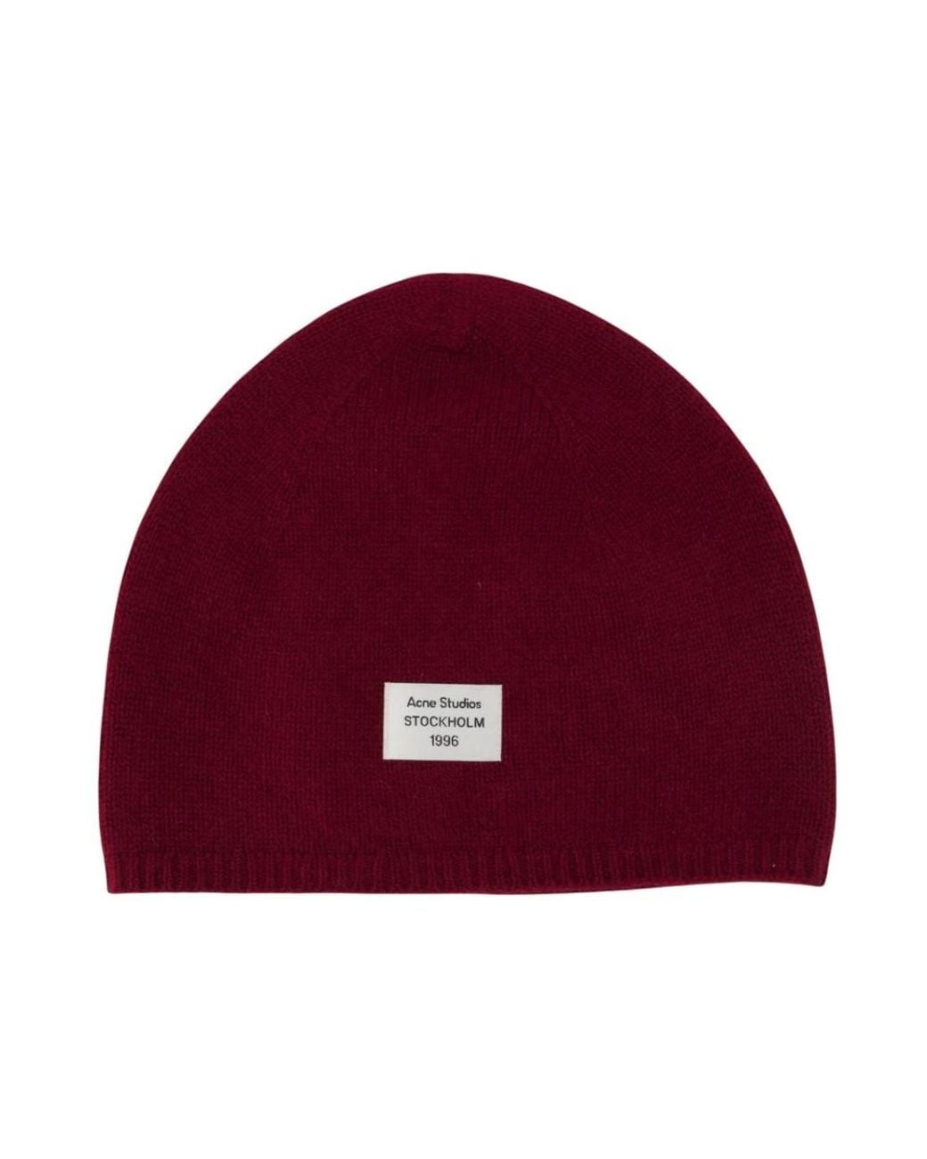 Acne Red Kaschmir-Mütze Mit Logo