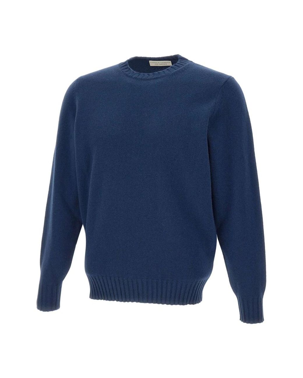 FILIPPO DE LAURENTIIS Blue Round-Neck Knitwear for men