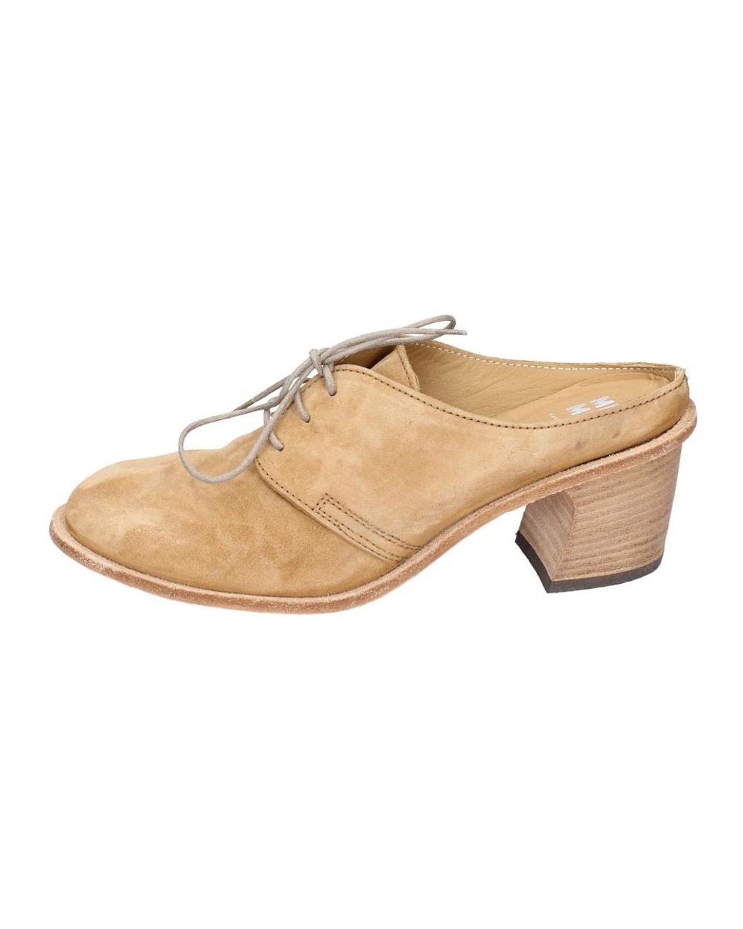Moma Natural Heeled Mules