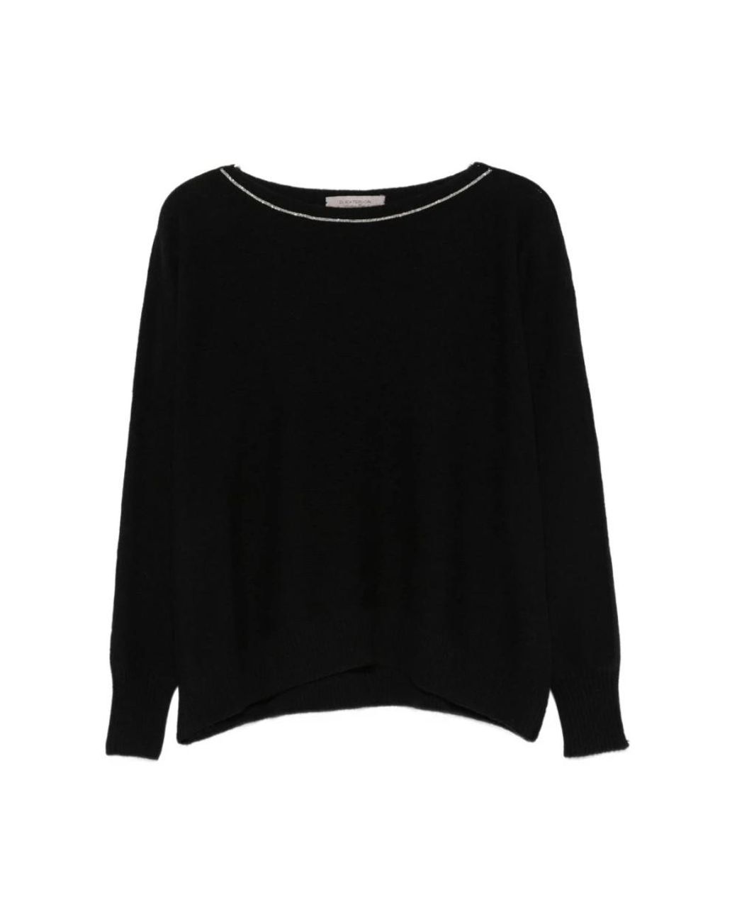 D.exterior Black Round-Neck Knitwear