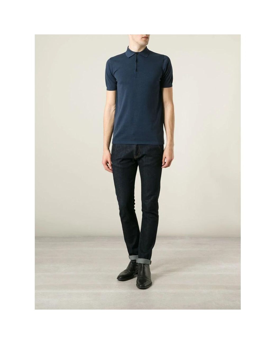 Aspesi Blue Polo Shirts for men