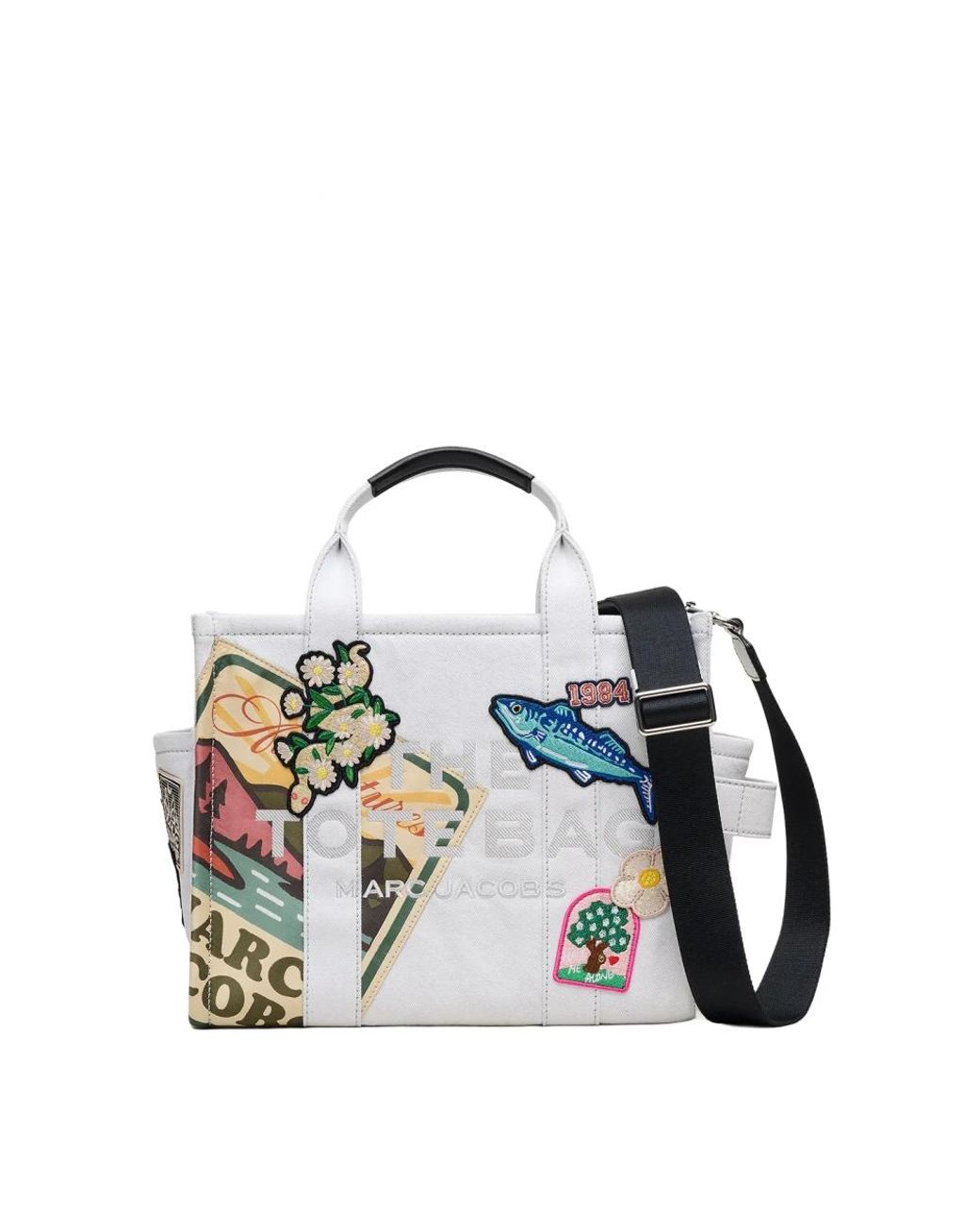 Marc Jacobs Blue Die Medium Camp Patchwork Denim Tote Bag