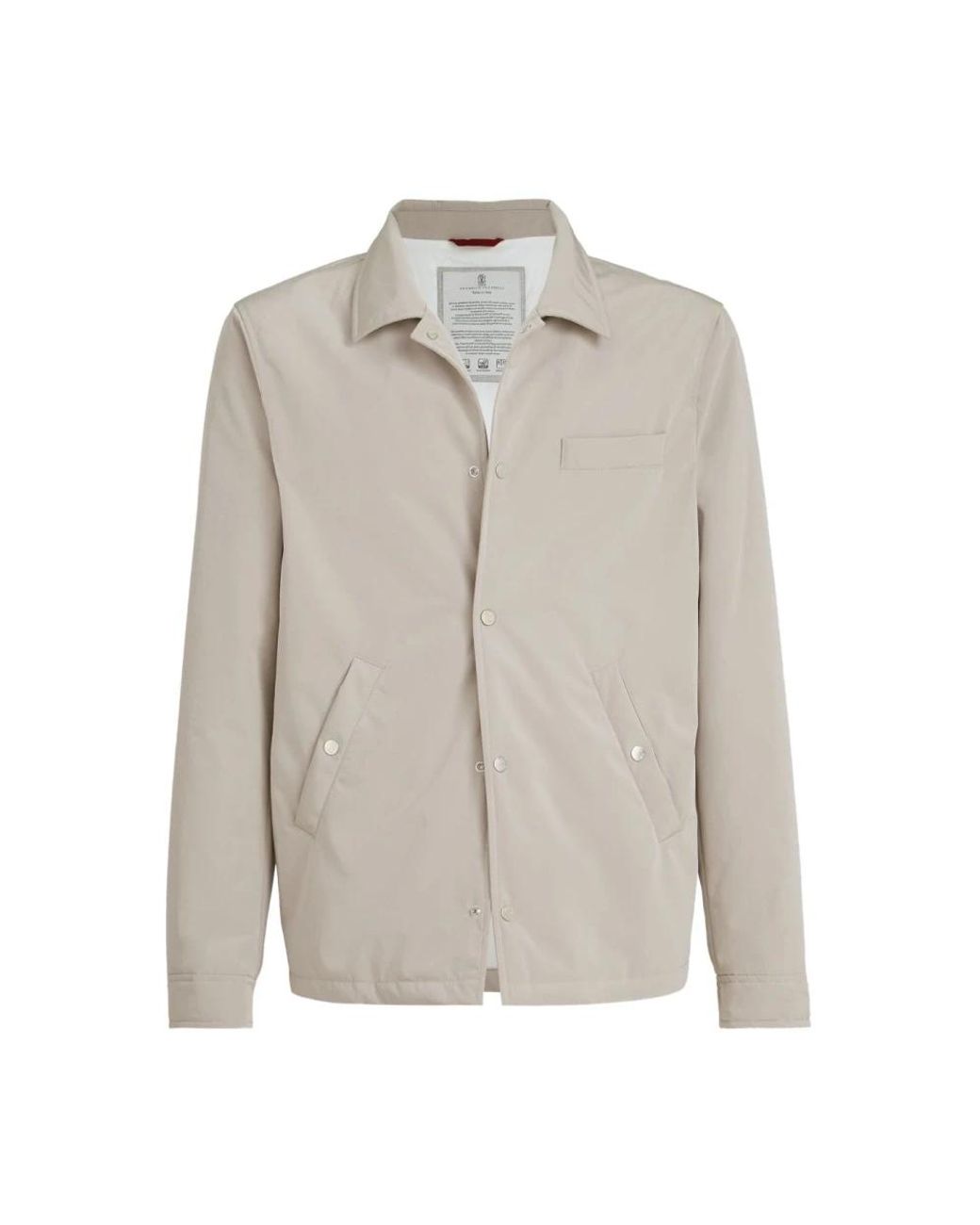 Brunello Cucinelli Bonded Nylon Outerwear Jacket in het Gray voor heren