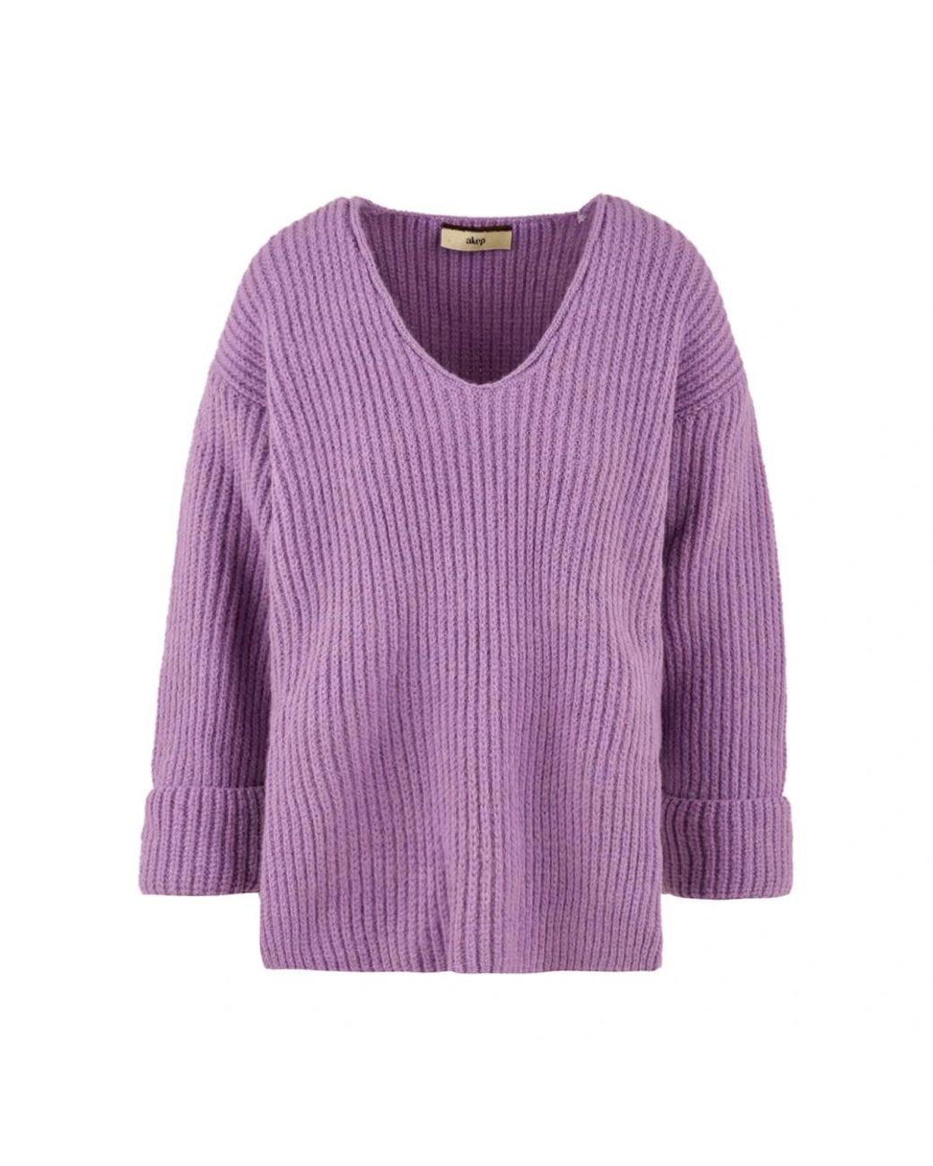 V-Neck Knitwear Akep de color Purple