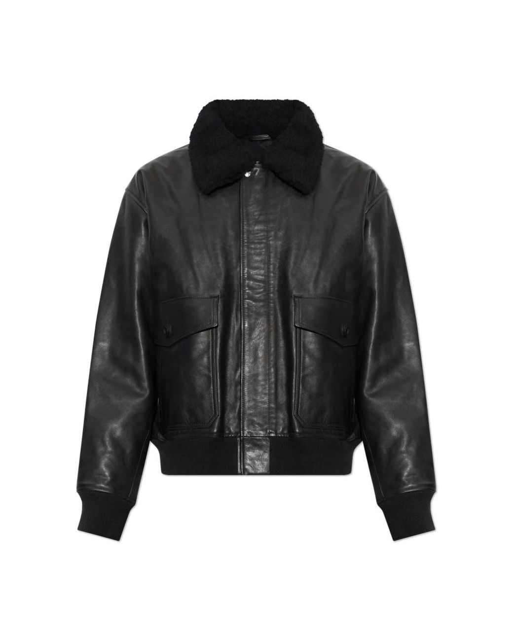 A.P.C. Leren Jas Charies in het Black voor heren