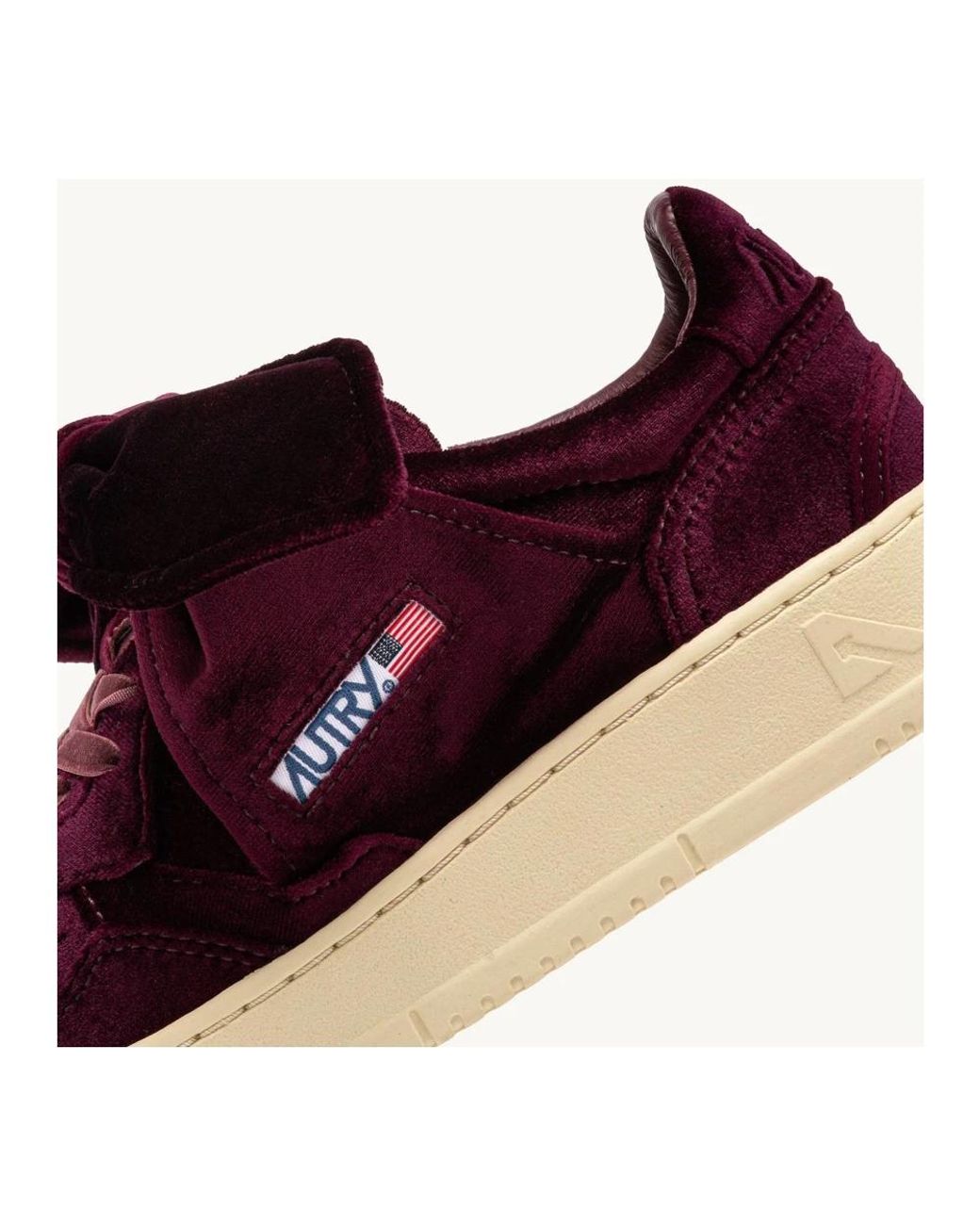 Autry Red Medalist Low Velvet Bow Sneakers