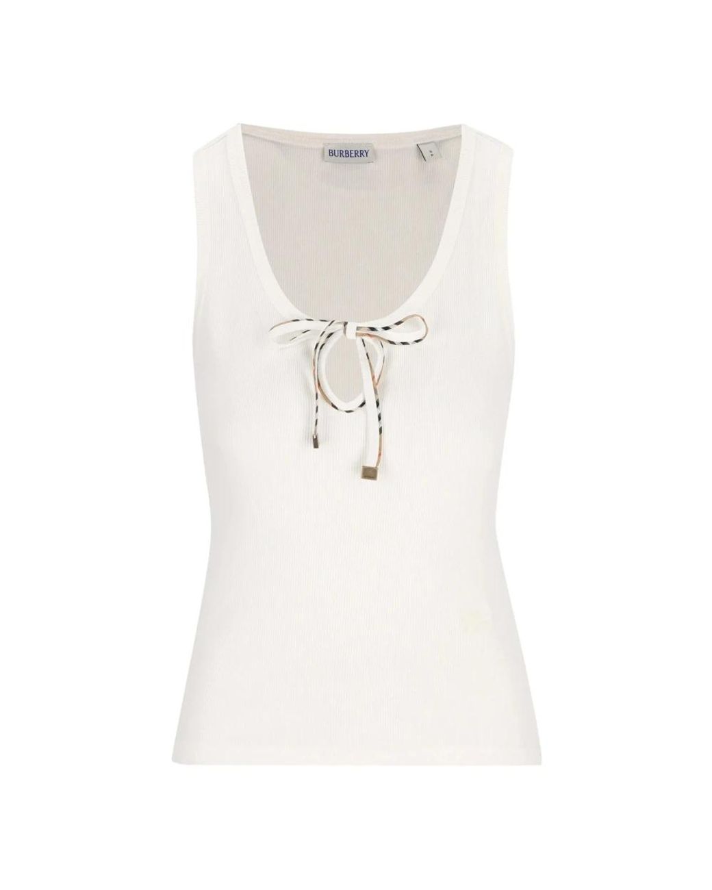 Burberry White Sleeveless Tops