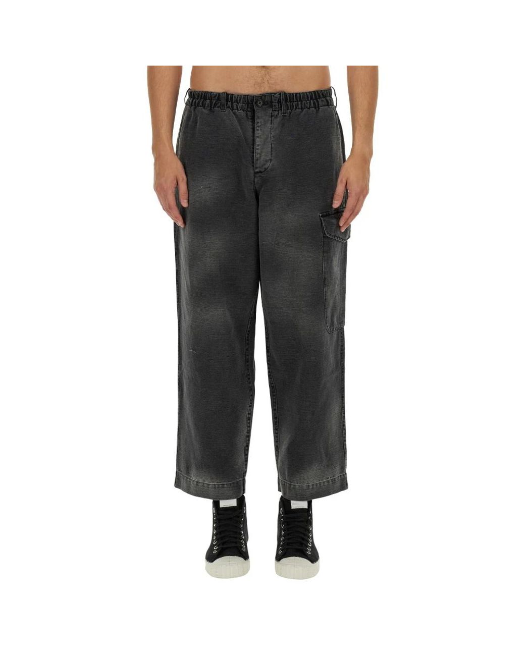 YMC Black Straight Trousers for men