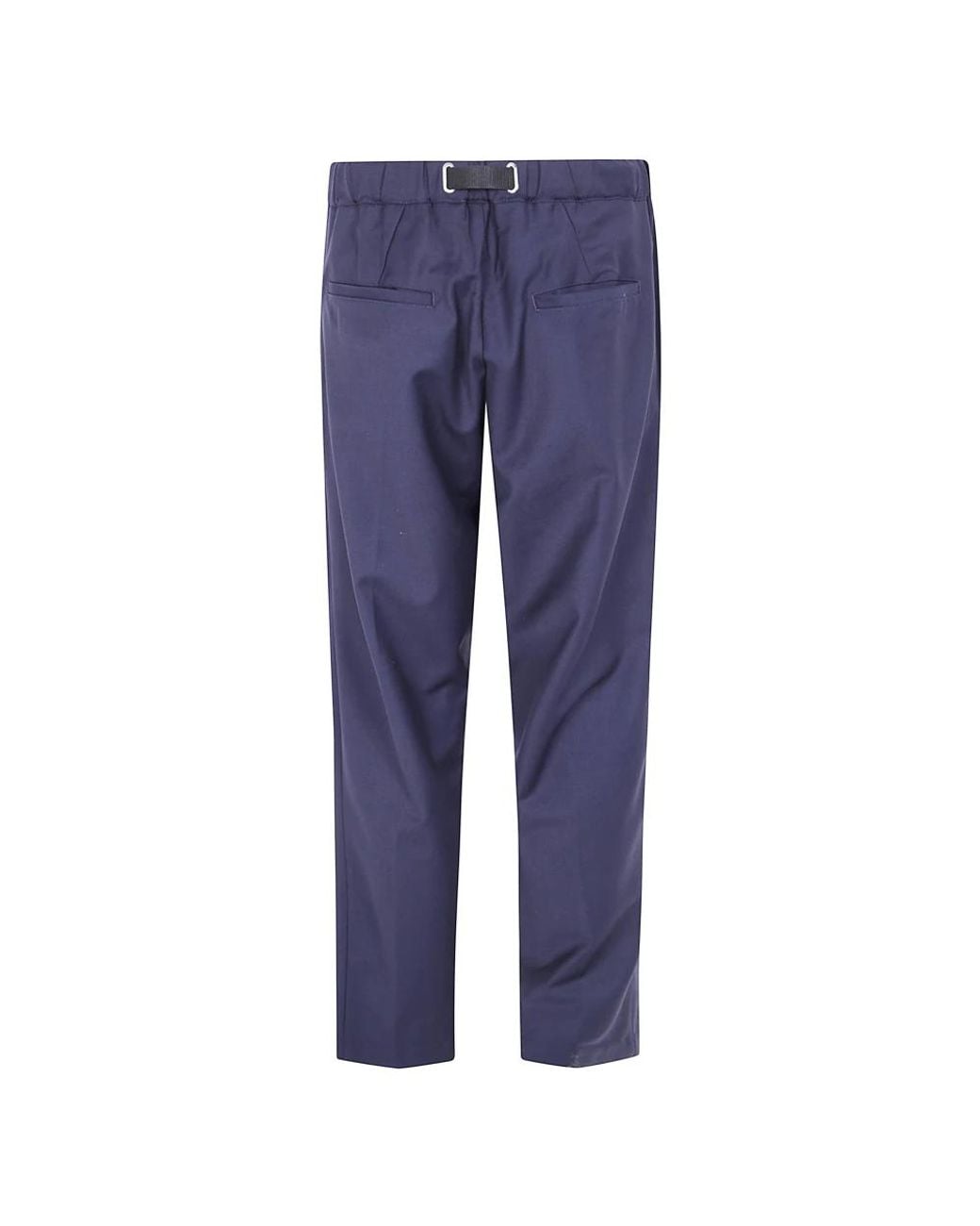 White Sand Blue Straight Trousers for men