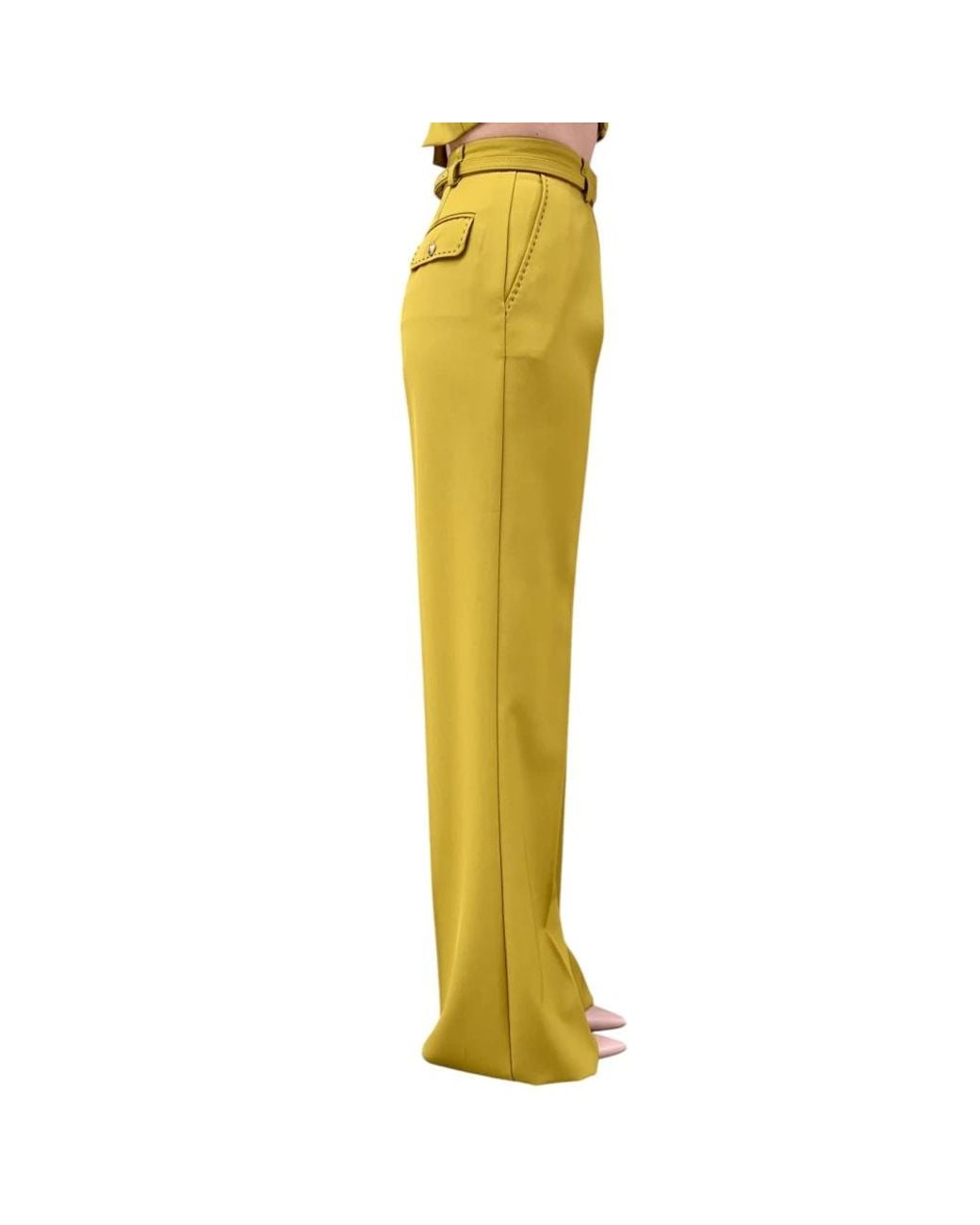 Elisabetta Franchi Yellow Wide Trousers