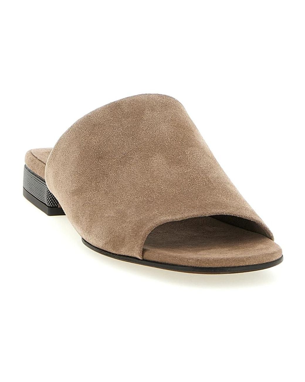 Brunello Cucinelli Brown Sliders