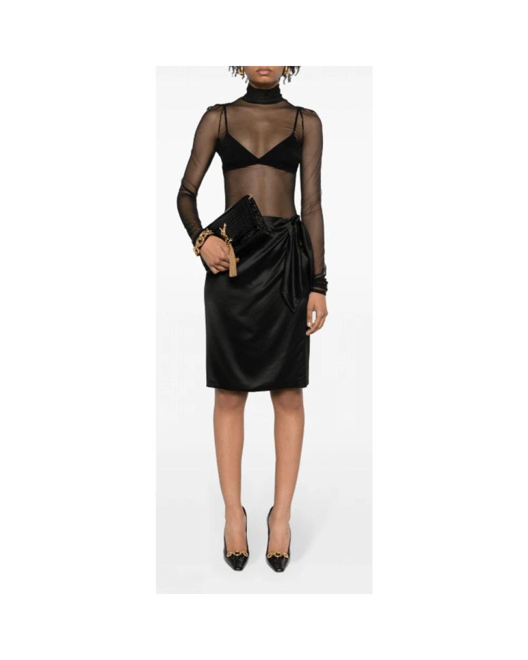 Saint Laurent Black Short Skirts