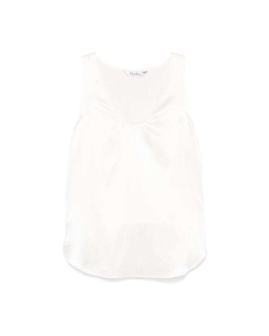 Max Mara White Sleeveless Tops