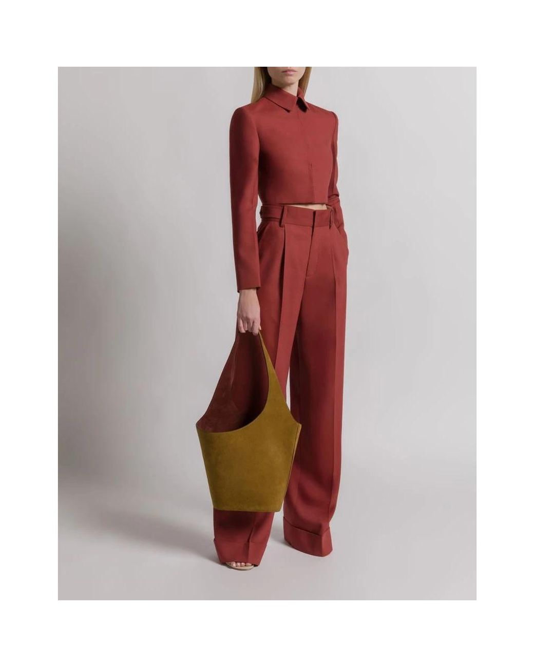 Alberta Ferretti Red Wide Trousers