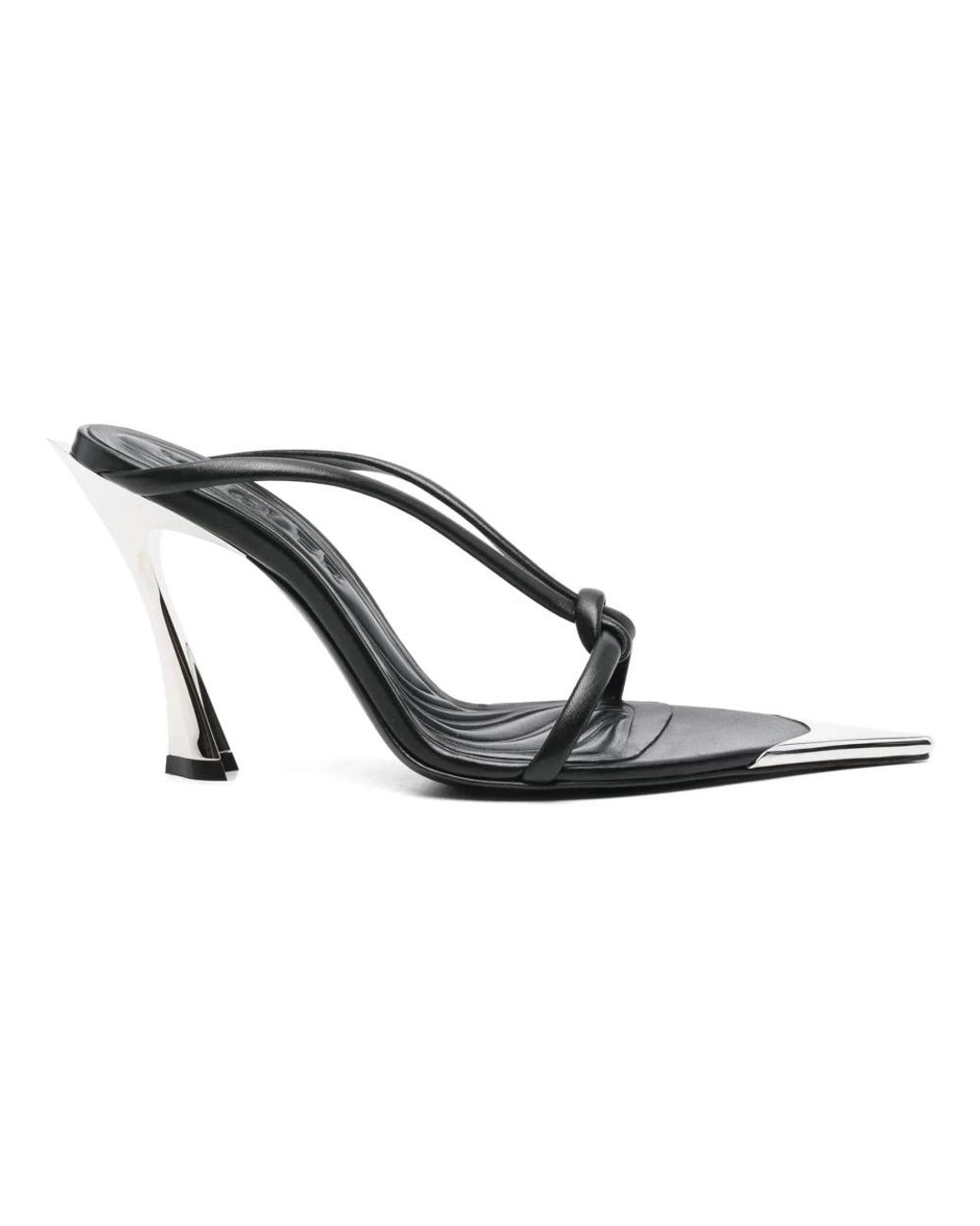Mugler Metallic Heeled Mules