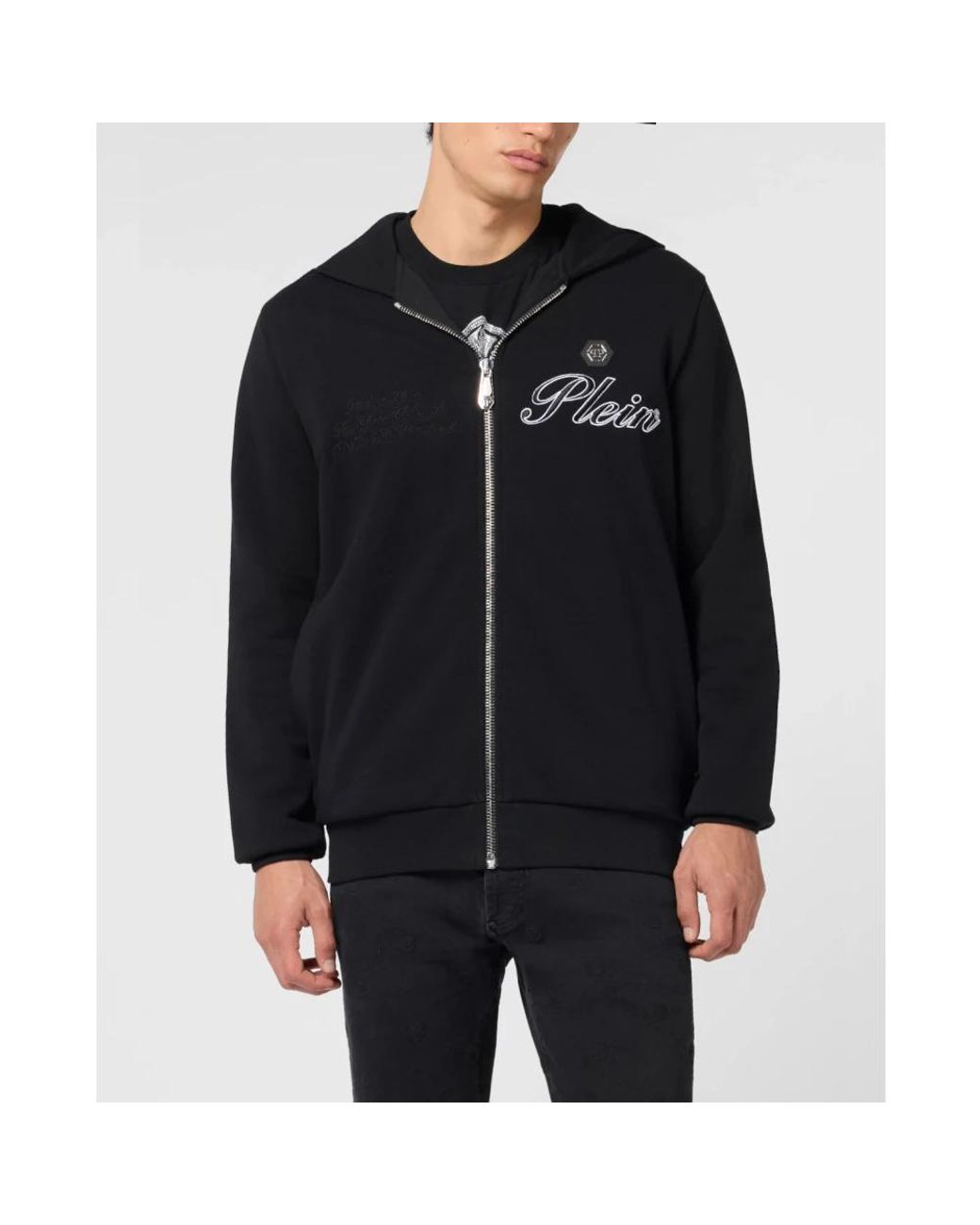 Philipp Plein Black Zip-Throughs for men