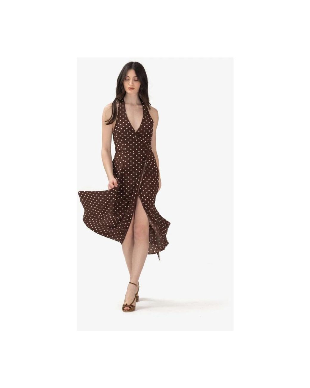 P.A.R.O.S.H. Brown Midi Dresses