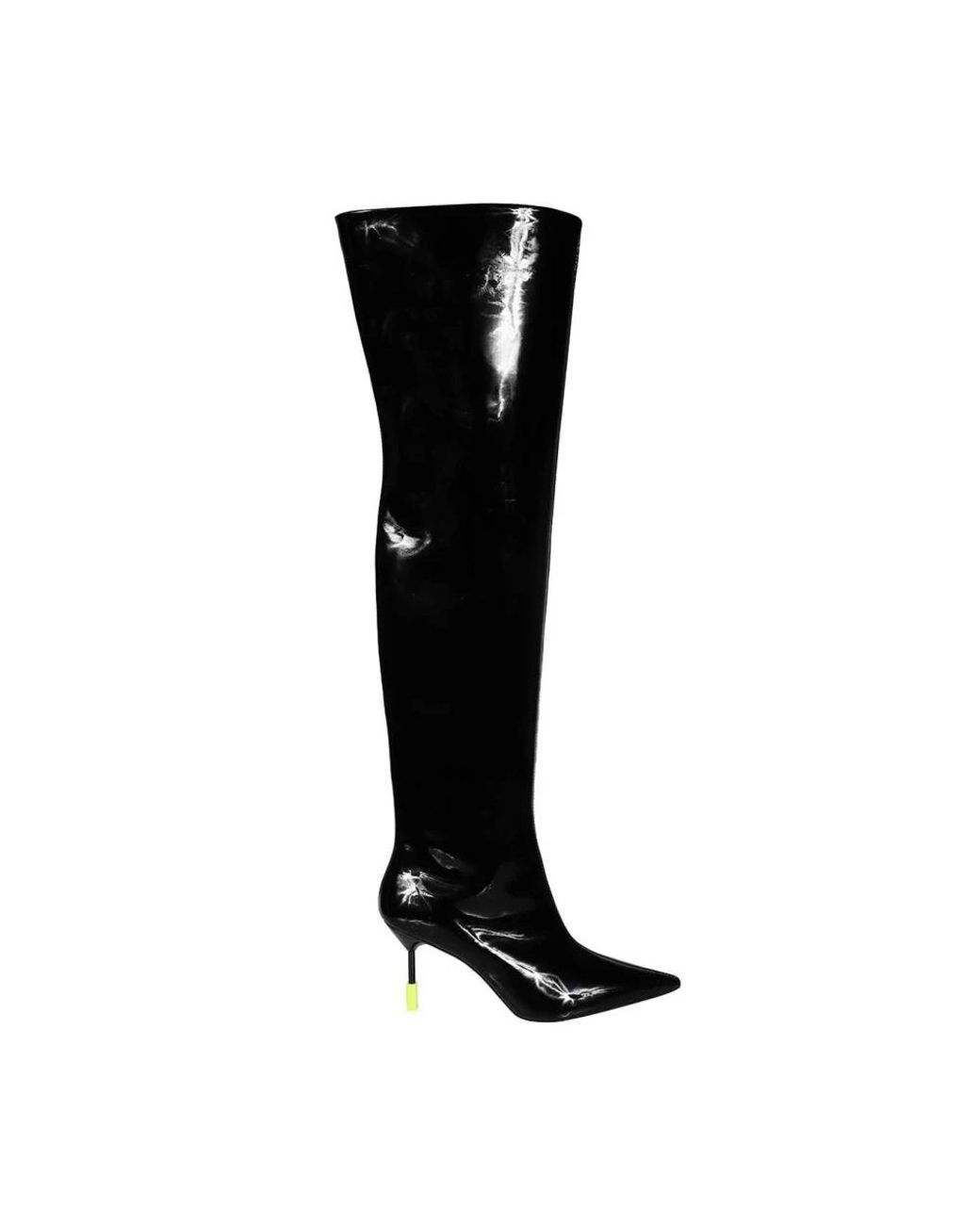 MSGM Black Lack Overknee Stiefel
