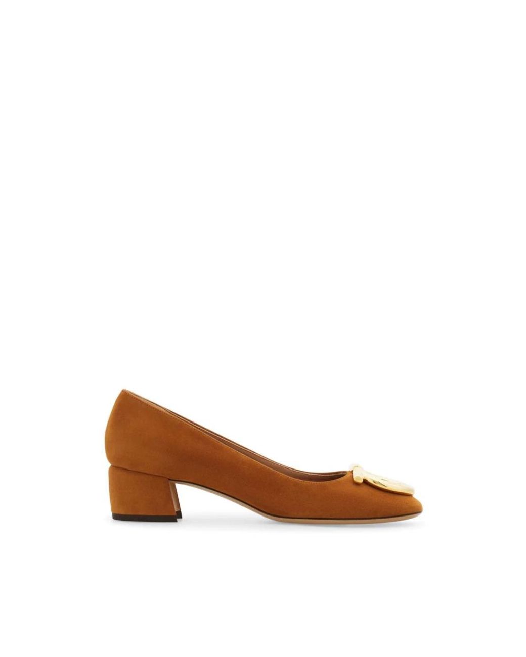 Ferragamo Brown Suede Leder Pumps