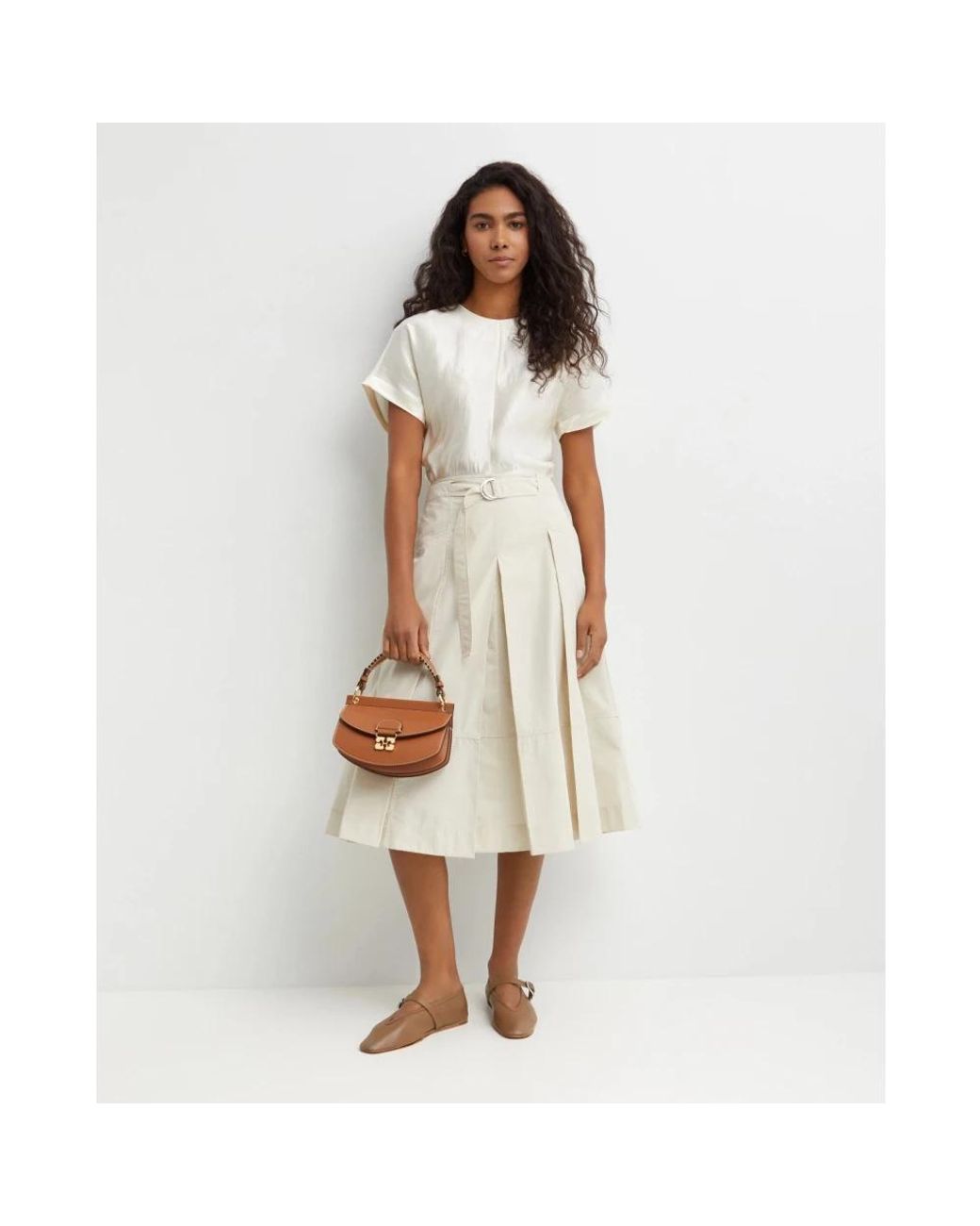 3.1 Phillip Lim Natural Midi Skirts
