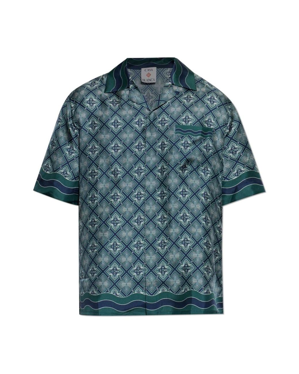 Casablanca Blue Short Sleeve Shirts for men