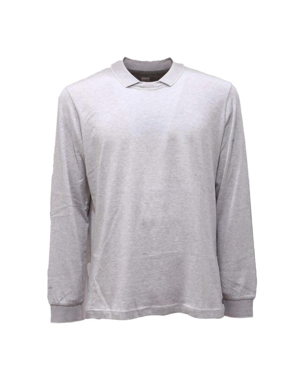 Eleventy Gray Long Sleeve T-Shirts for men