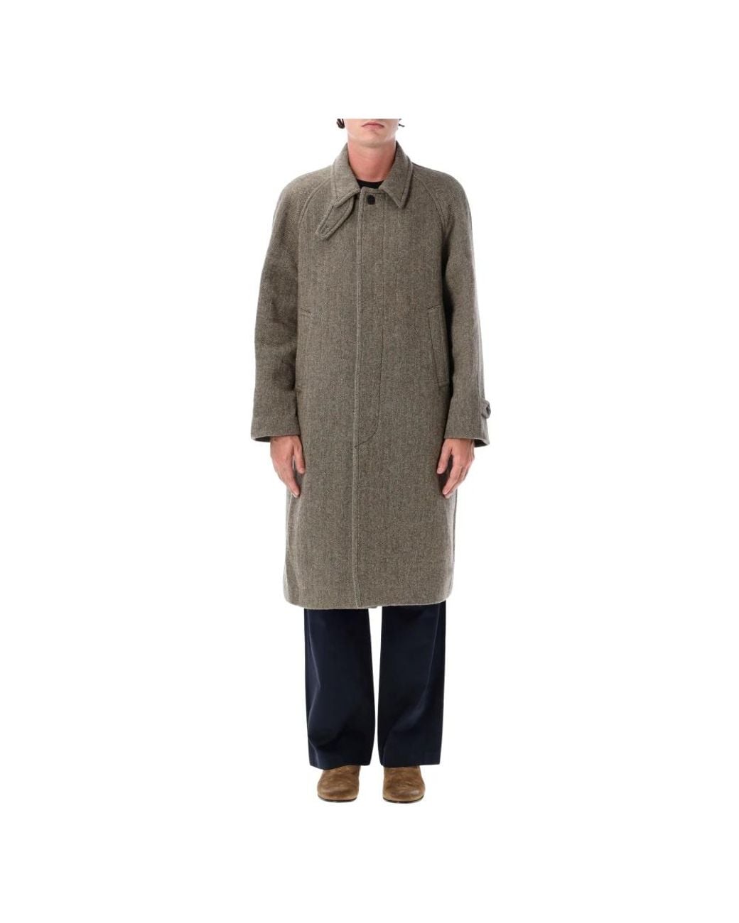 TONYWACK Gray Single-Breasted Coats for men
