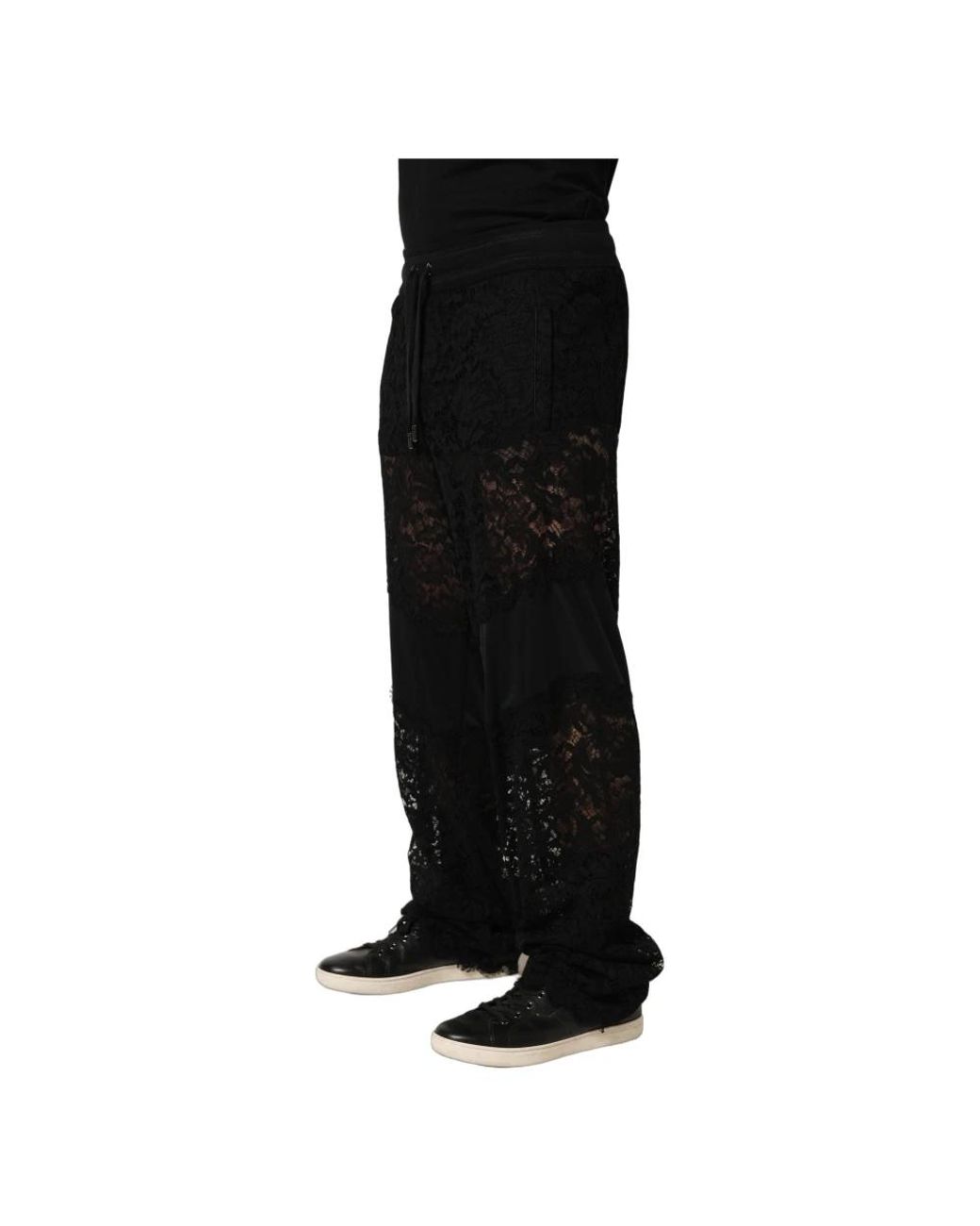 Dolce & Gabbana Black Wide Trousers for men