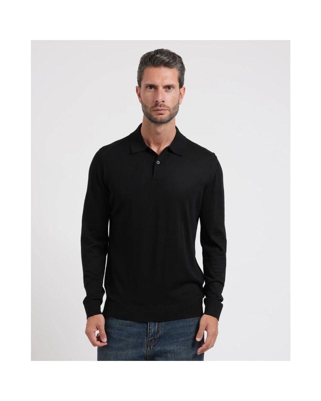 ARMANI EXCHANGE Black Polo Shirts for men
