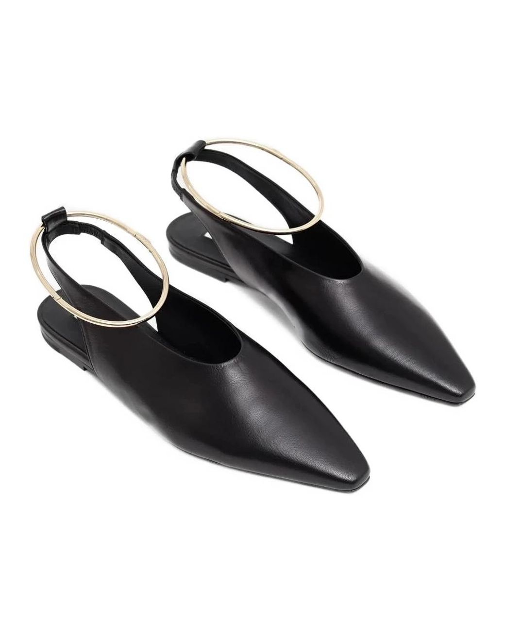 Jil Sander Black Ballerina Shoes
