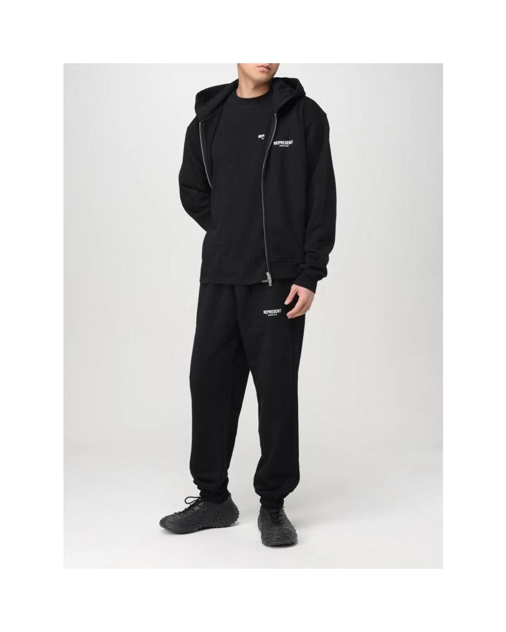 Zip-Throughs Represent de hombre de color Black