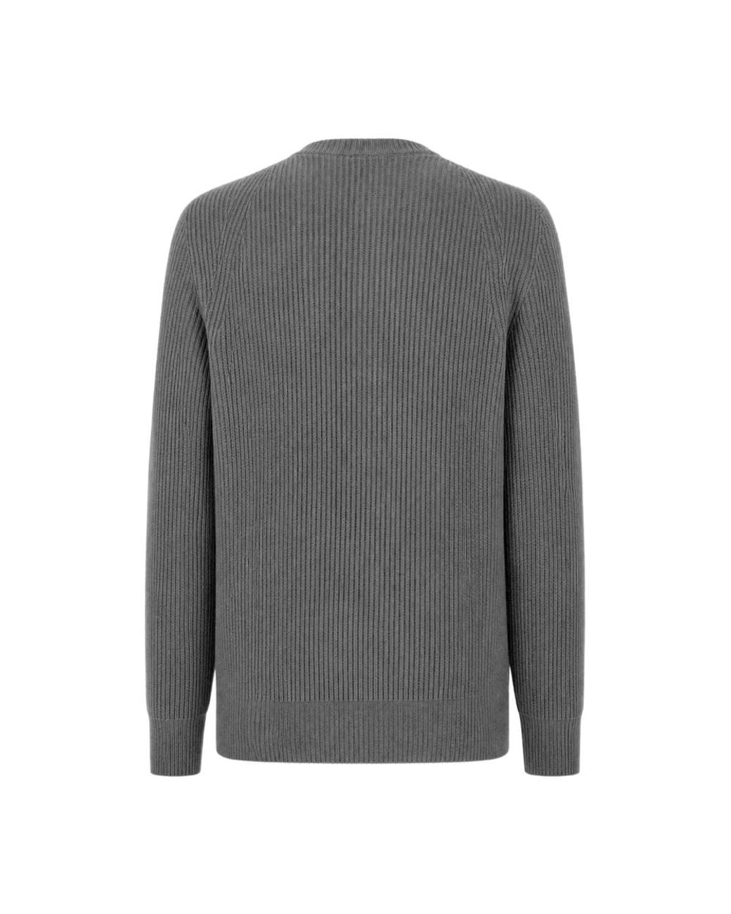 Amaranto Gray Round-Neck Knitwear for men